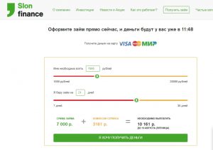 Slon Finance (Слон Финанс) оформить займы - официальный сайт, отзывы, личный кабинет